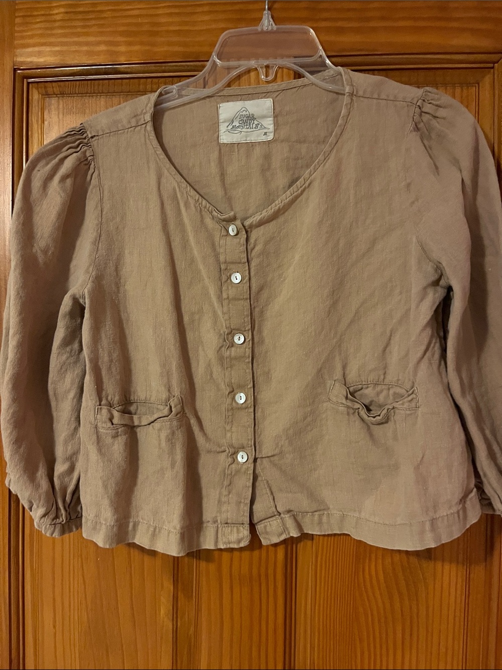 Sugar Candy Mountain Linen Top cropped size m
